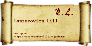 Maszarovics Lili névjegykártya